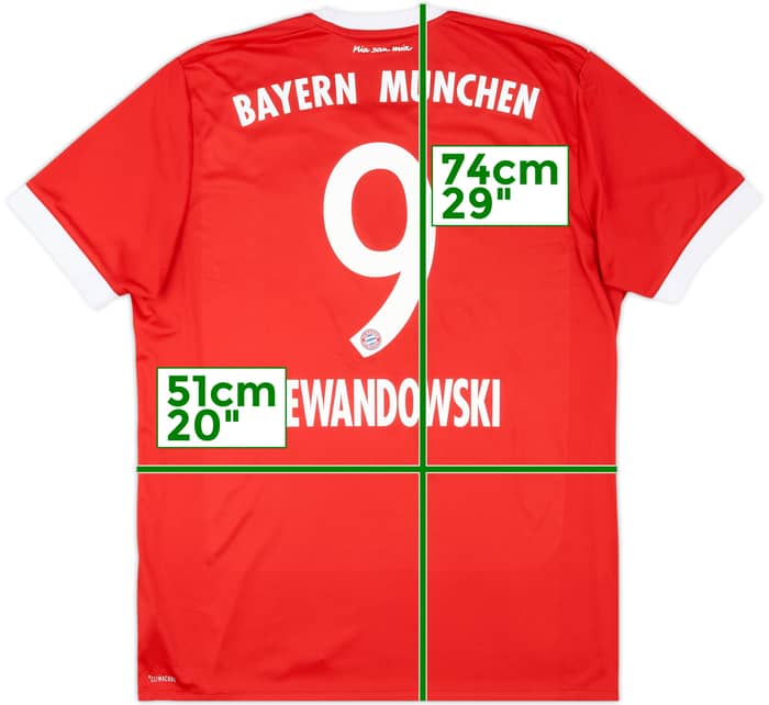 2017-18 Bayern Munich Home Shirt Lewandowski #9 - 7/10 - (L)