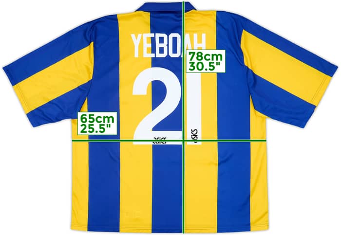 1993-95 Leeds United Away Shirt Yeboah #21 - 6/10 - (XXL)