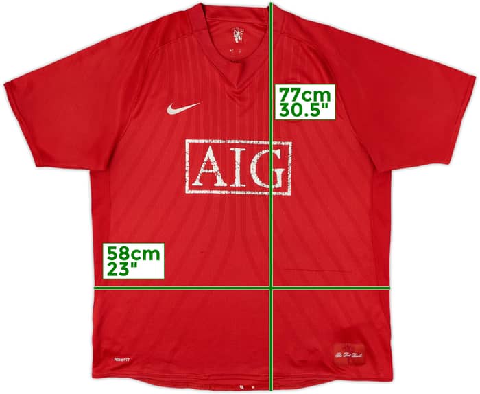 2007-09 Manchester United Home Shirt - 4/10 - (XL)