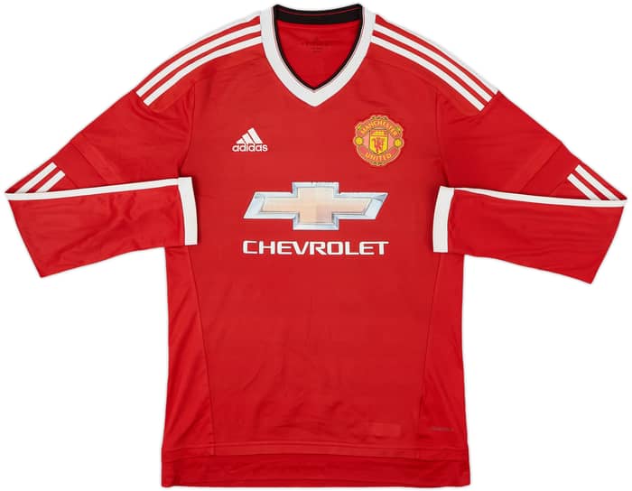 2015-16 Manchester United Home L/S Shirt - 4/10 - (S)