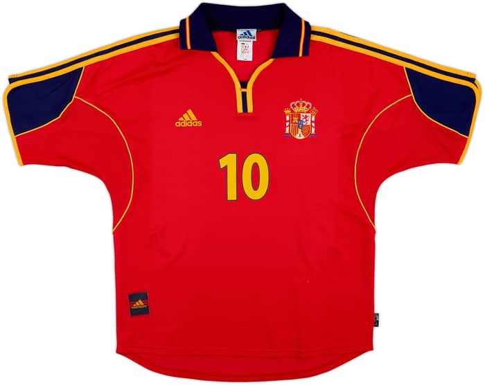 1999-02 Spain Home Shirt Raul #10 - 8/10 - (L)