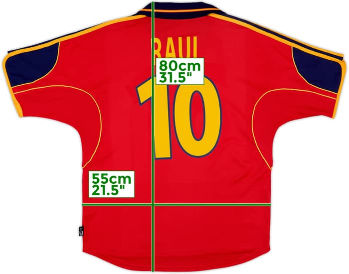 1999-02 Spain Home Shirt Raul #10 - 8/10 - (L)