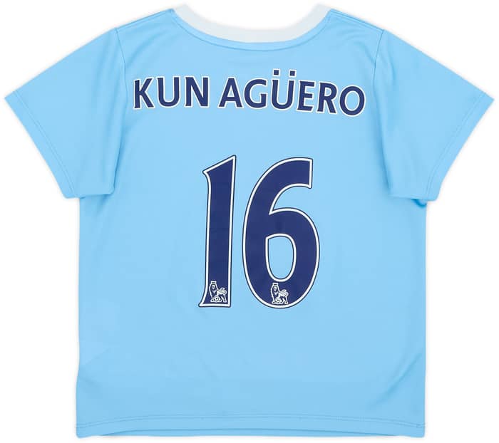 2013-14 Manchester City Home Shirt Kun Aguero #16 - 6/10 - (5-6 Years)