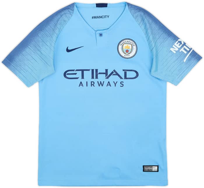 2018-19 Manchester City Home Shirt - 7/10 - (M.Boys)