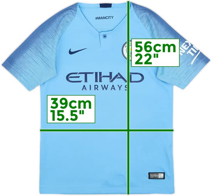 2018-19 Manchester City Home Shirt - 7/10 - (M.Boys)