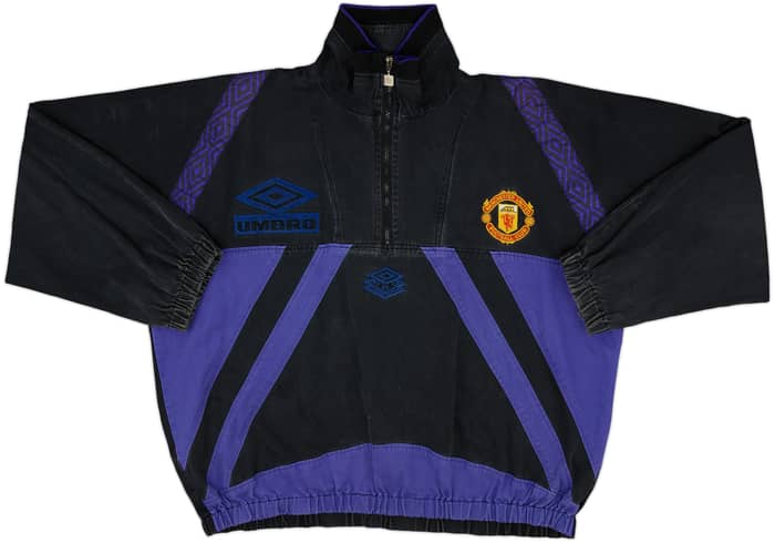 1996-97 Manchester United Umbro 1/4 Zip Drill Top - 8/10 - (XL)