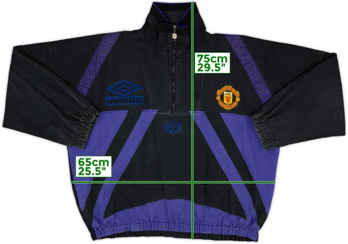 1996-97 Manchester United Umbro 1/4 Zip Drill Top - 8/10 - (XL)