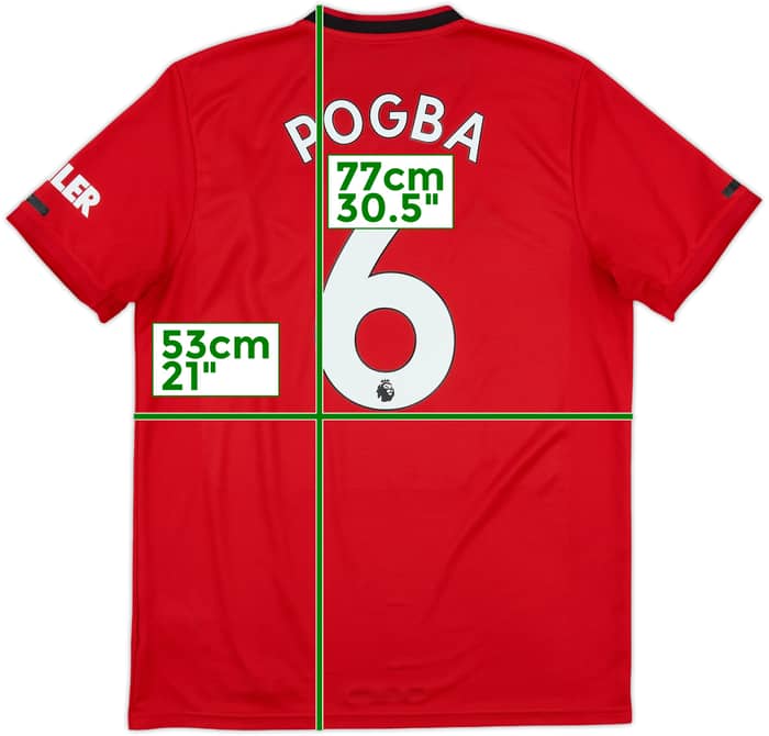 2019-20 Manchester United Home Shirt Pogba #6 - 7/10 - (L)