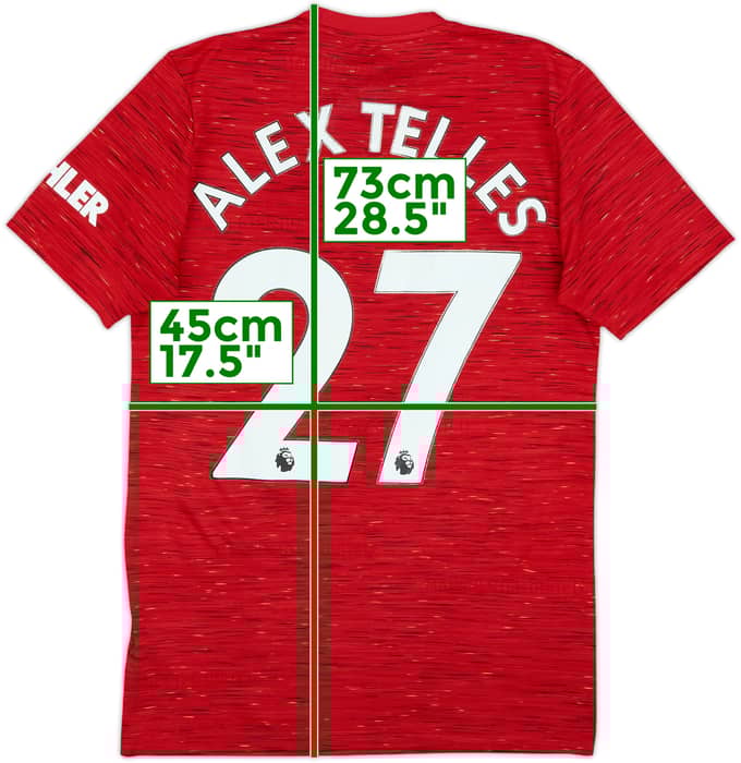 2020-21 Manchester United Home Shirt Alex Telles #27 - 6/10 - (S)