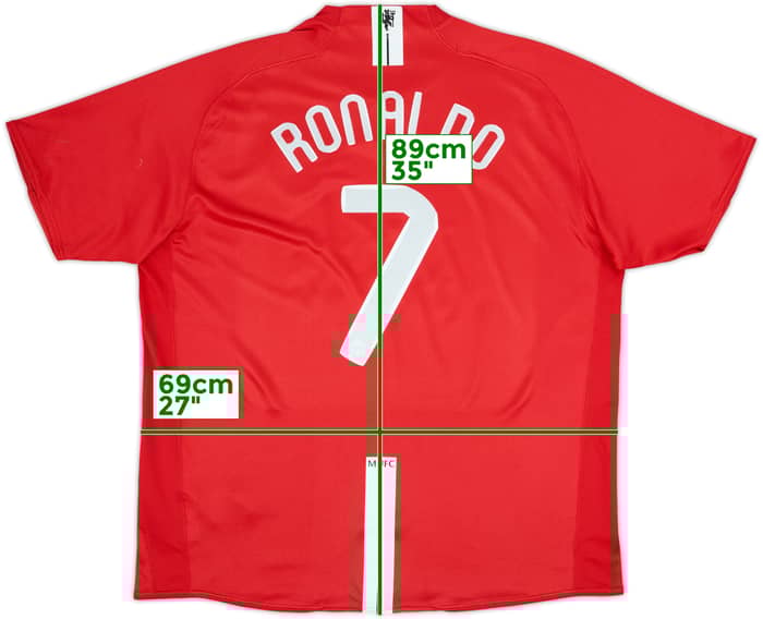 2007-09 Manchester United Home Shirt Ronaldo #7 - 8/10 - (XXL)