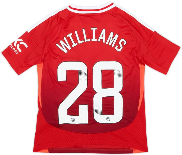 2024-25 Manchester United Home Shirt Williams #28 (S.Boys)