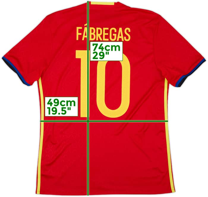 2016-17 Spain Home Shirt Fabregas #10 - 10/10 - (M)
