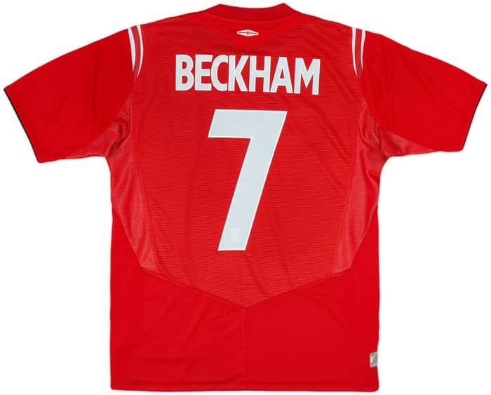 2004-06 England Away Shirt Beckham #7 - 6/10 - (M)