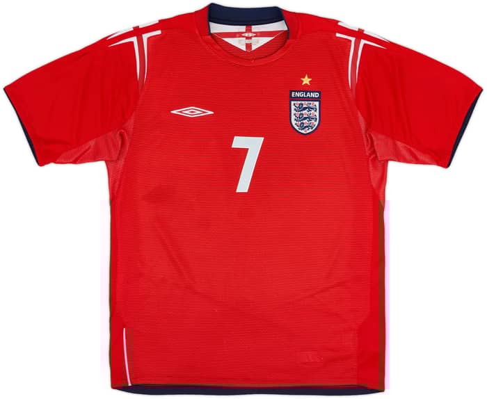 2004-06 England Away Shirt Beckham #7 - 6/10 - (M)