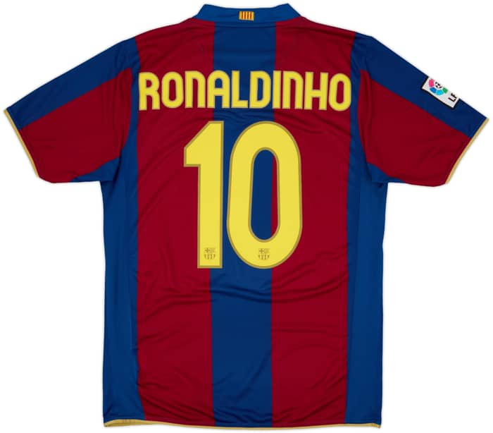 2007-08 Barcelona Home Shirt Ronaldinho #10 - 6/10 - (M)