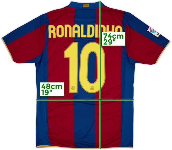 2007-08 Barcelona Home Shirt Ronaldinho #10 - 6/10 - (M)