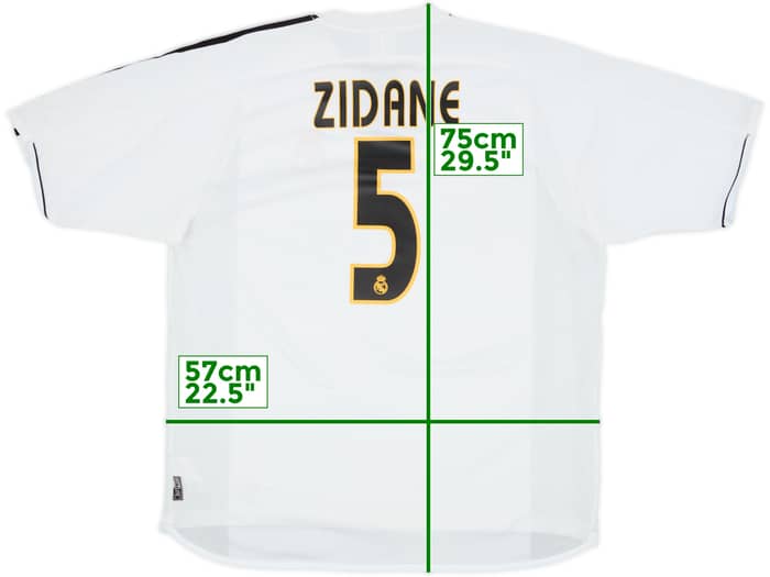 2003-04 Real Madrid Home Shirt Zidane #5 - 9/10 - (L)