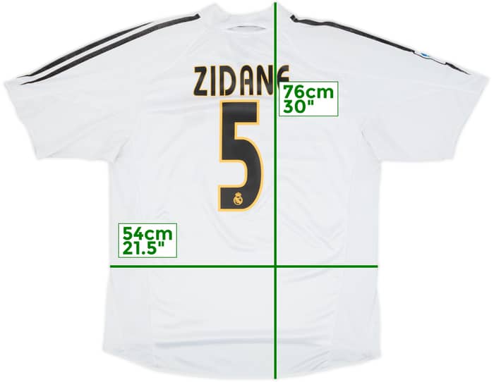 2004-05 Real Madrid Home Shirt Zidane #5 - 6/10 - (L)