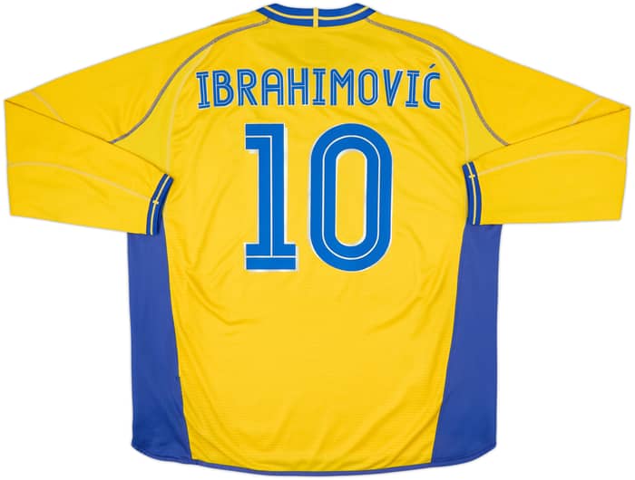 2003-04 Sweden Home L/S Shirt Ibrahimovic #10 - 8/10 - (XXL)