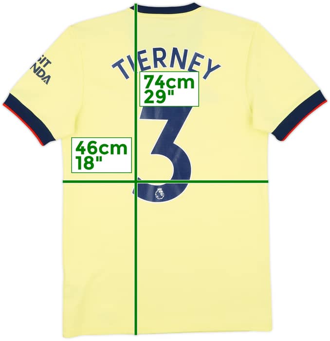 2021-22 Arsenal Away Shirt Tierney #3 - 8/10 - (S)