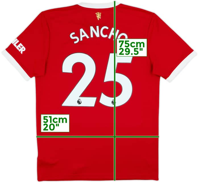 2021-22 Manchester United Home Shirt Sancho #25 - 8/10 - (M)