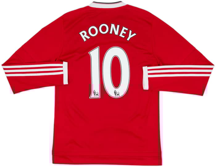 2015-16 Manchester United Home L/S Shirt Rooney #10 - 8/10 - (S)