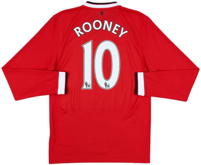 2014-15 Manchester United Home L/S Shirt Rooney #10 - 8/10 - (S)