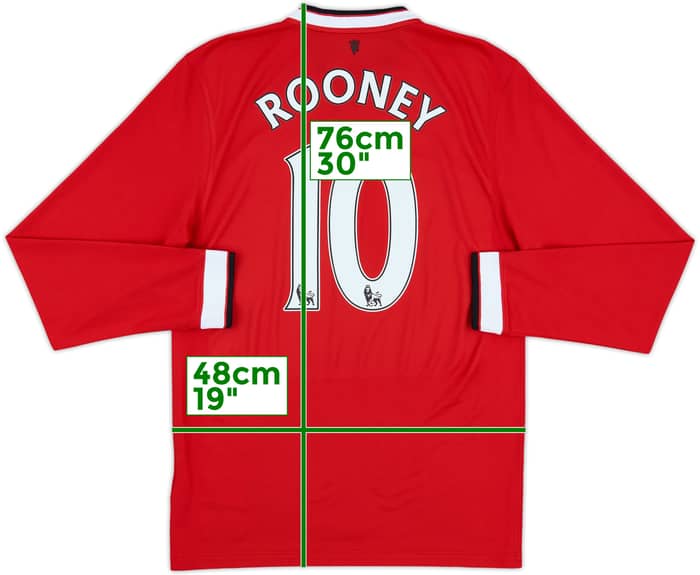 2014-15 Manchester United Home L/S Shirt Rooney #10 - 8/10 - (S)