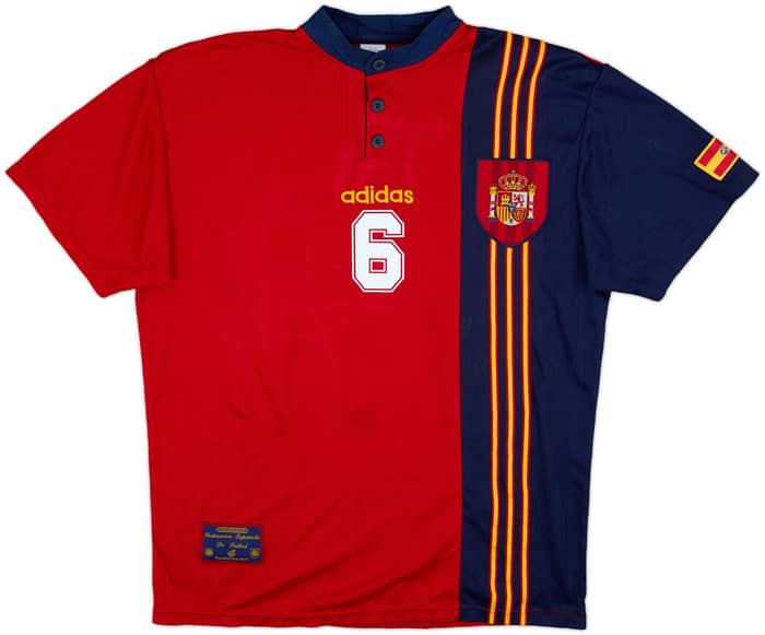 1996-98 Spain Home Shirt R.Hierro #6 - 9/10 - (L)