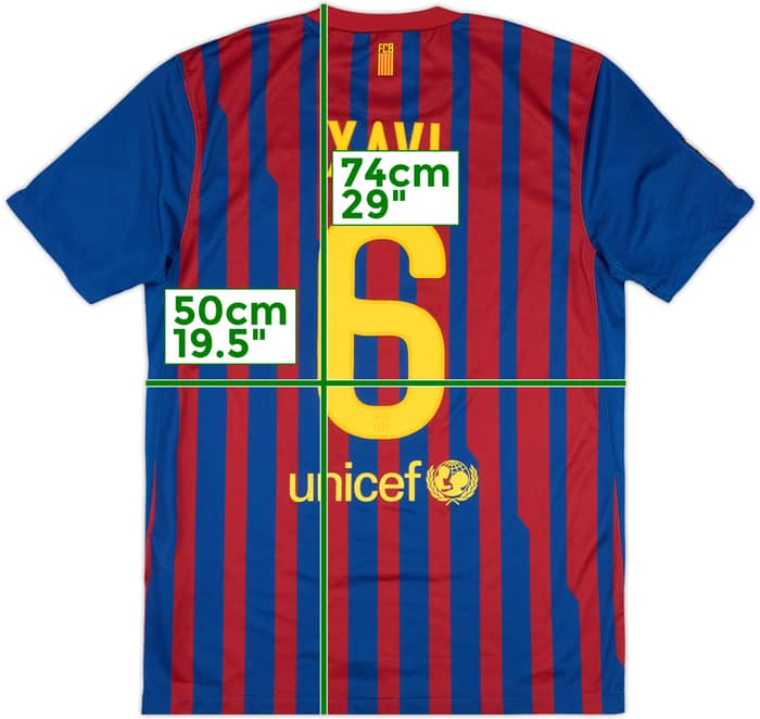 2011-12 Barcelona Home Shirt Xavi #6 - 9/10 - (M)