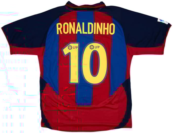 2003-04 Barcelona Home Shirt Ronaldinho #10 - 6/10 - (L)