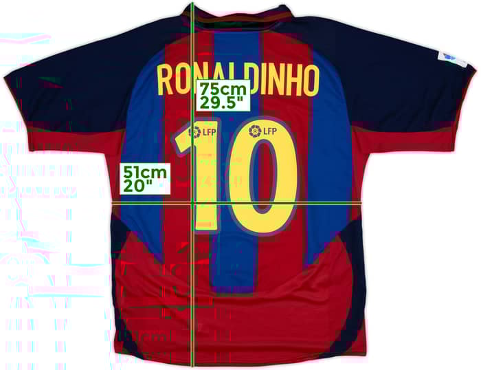 2003-04 Barcelona Home Shirt Ronaldinho #10 - 6/10 - (L)