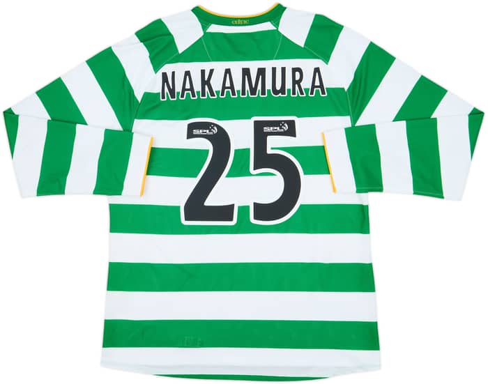 2008-10 Celtic Player Issue Home L/S Shirt Nakamura #25 - 5/10 - (XL)