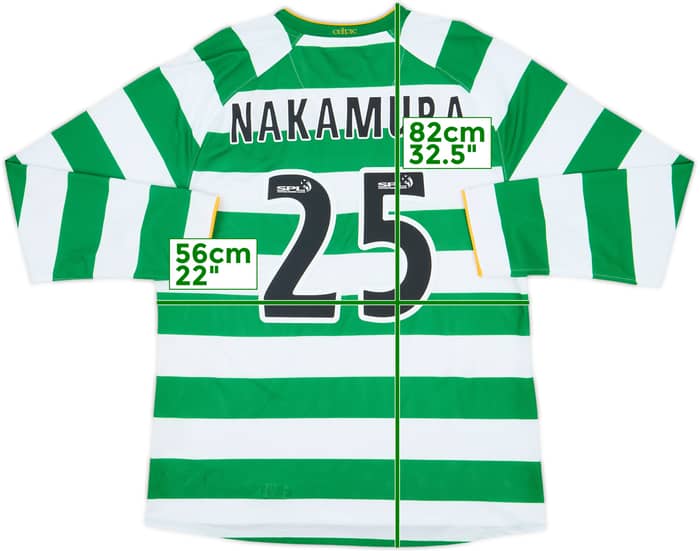 2008-10 Celtic Player Issue Home L/S Shirt Nakamura #25 - 5/10 - (XL)
