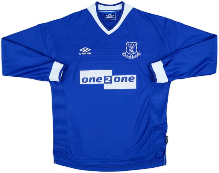 1999-00 Everton Home L/S Shirt Moore #23 - 8/10 - (L)