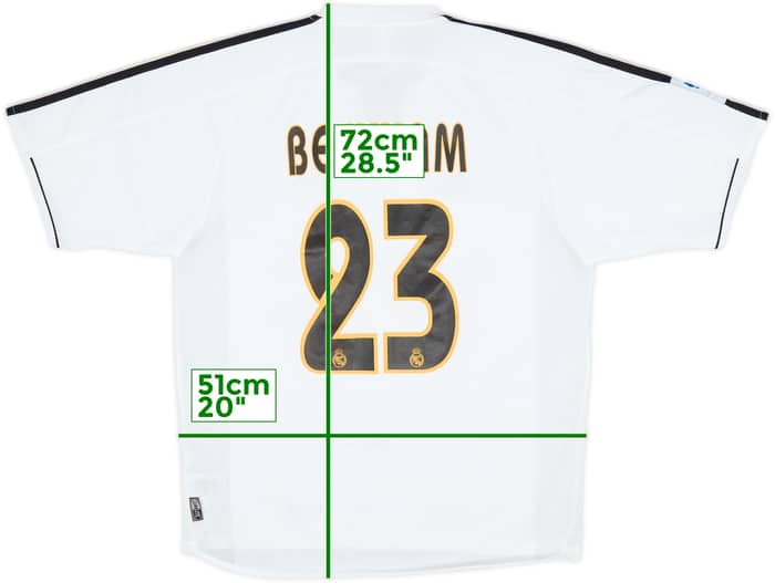 2003-04 Real Madrid Home Shirt Beckham #23 - 9/10 - (M)