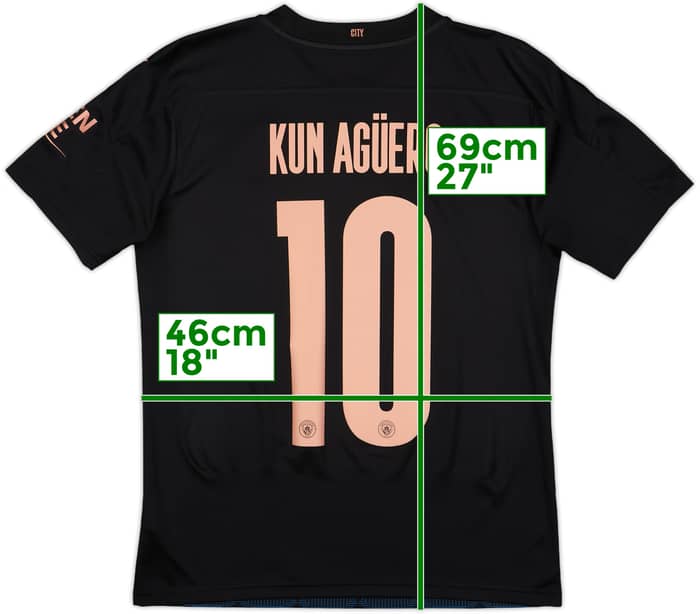2020-21 Manchester City Away Shirt Kun Aguero #10 - 9/10 - (S)