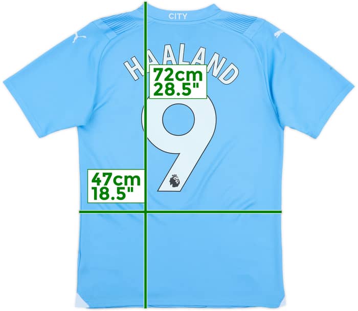 2023-24 Manchester City Home Shirt Haaland #9 - 9/10 - (S)