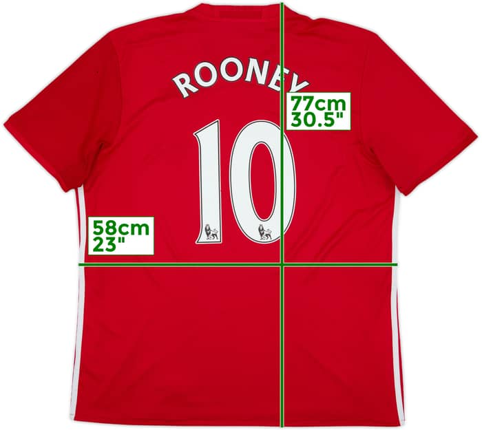 2016-17 Manchester United Home Shirt Rooney #10 - 5/10 - (XL)