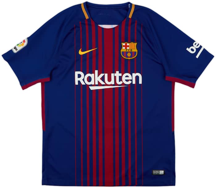 2017-18 Barcelona Home Shirt Suarez #9 - 8/10 - (M)