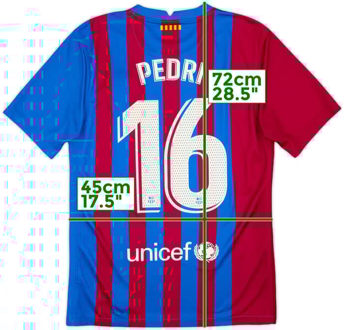 2021-22 Barcelona Home Shirt Pedri #16 - 9/10 - (S)