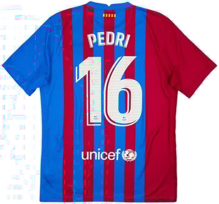 2021-22 Barcelona Home Shirt Pedri #16 - 8/10 - (M)