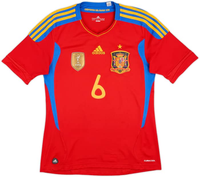 2009-10 Spain Home Shirt A.Iniesta #6 - 7/10 - (S)