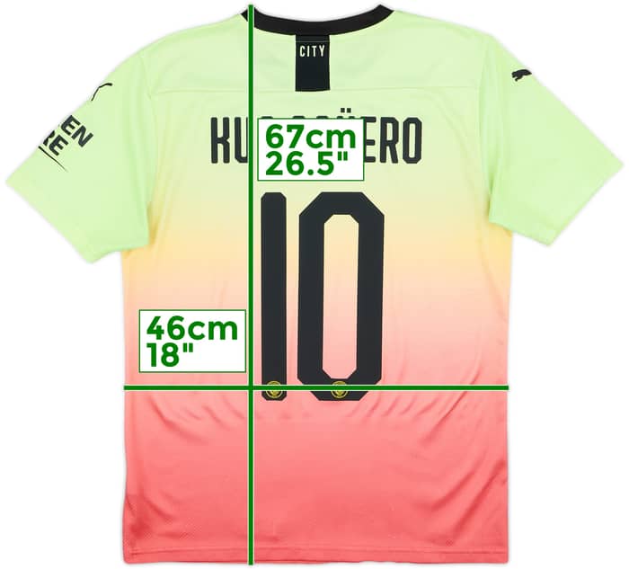 2019-20 Manchester City Third Shirt Kun Aguero #10 - 7/10 - (S)