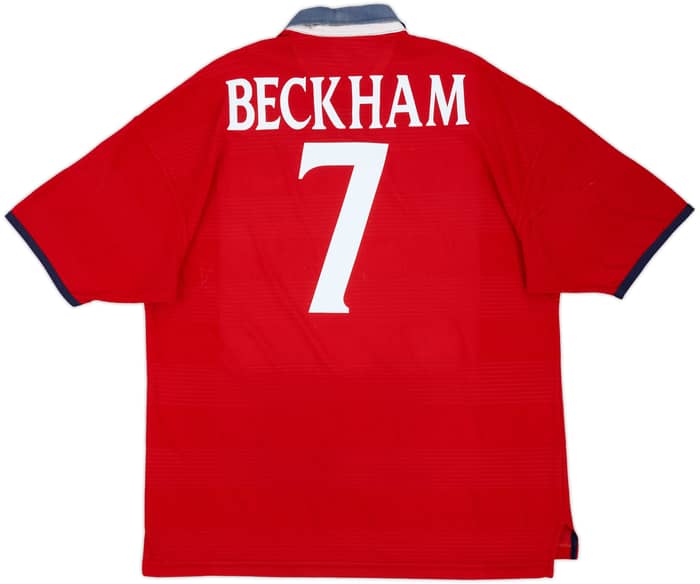 1999-01 England Away Shirt Beckham #7 - 4/10 - (XL)