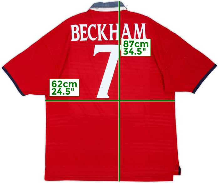 1999-01 England Away Shirt Beckham #7 - 4/10 - (XL)