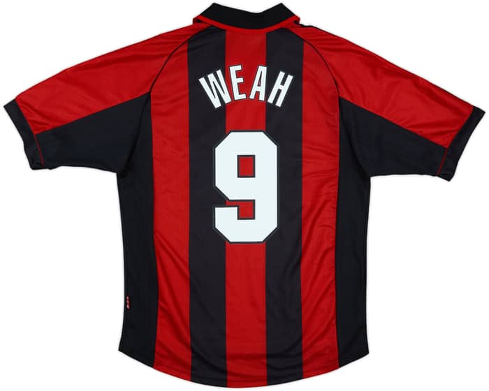 1998-00 AC Milan Home Shirt Weah #9 - 8/10 - (L)