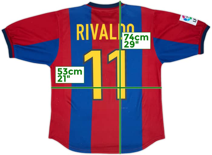 1998-00 Barcelona Home Shirt Rivaldo #11 - 6/10 - (M)