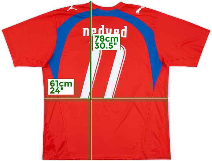 2006-08 Czech Republic Basic Home Shirt Nedved #11 - 7/10 - (XL)