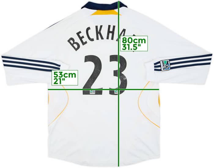 2007-08 LA Galaxy Home L/S Shirt Beckham #23 - 6/10 - (M)